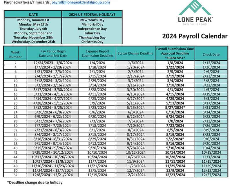 Stay on Track: Your 2024 Payroll Dates at a Glance