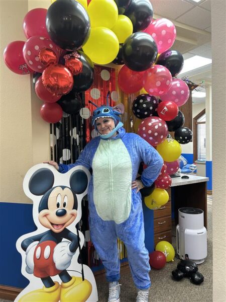 Picture of dental practice celebrating "Halfway to Halloween"