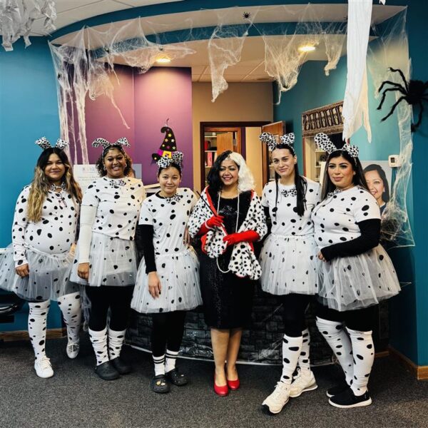 Picture of dental practice celebrating "Halfway to Halloween"