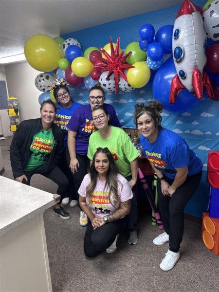 Picture of dental practice celebrating "Halfway to Halloween"