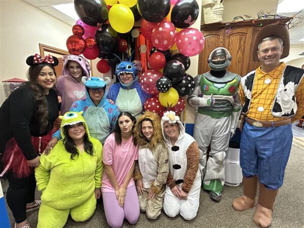 Picture of dental practice celebrating "Halfway to Halloween"