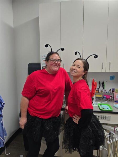 Picture of dental practice celebrating "Halfway to Halloween"